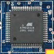 Mikrokontroler AVR ATMega 128 ATMega 128 dipasang pada robot yang digunakan untuk membaca konsentrasi dari sensor gas, mengolah dan memroses data GPS yang didalamnya terdapat program untuk