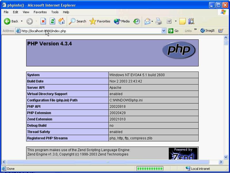 137 - Hasil akhir PHP Version 4.3.4 Gambar 4.28 Hasil akhir Instalasi PHP Version 4.3.4 Installation Completed 4.3 Gambaran Penggunaan Program 4.3.1
