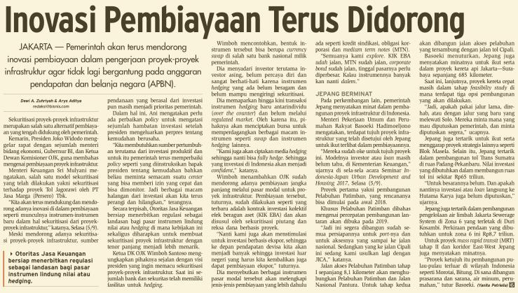 Judul Inovasi Pembiayaan terus didorong Tanggal September Media Bisnis Indonesia (Halaman, 9) Resume Pemerintah akan terus mendorong