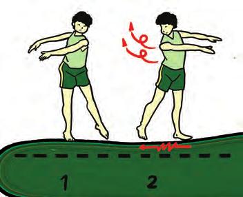 4. Kegiatan rangkaian gerak langkah ke samping kiri, kanan dengan ayunan dan putaran dua lengan Pelaksanaannya dengan cara sebagai berikut. a) Persiapan 1) Berdiri tegak menyamping arah gerakan.