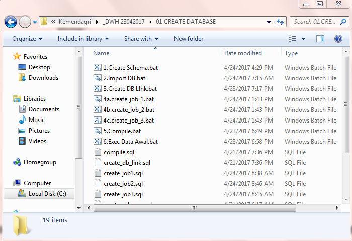 2 Instalasi Database Buka Folder Create Database yang berisi prosedur-prosedur yang
