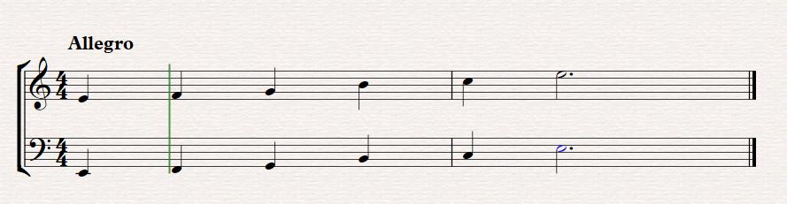 Pelog progresi akord untuk minor : Gambar notasi 9: Pelog