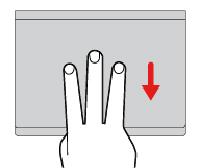 Geser cepat tiga jari ke atas Letakkan tiga jari di trackpad, lalu gerakkan ke atas untuk membuka tampilan tugas untuk melihat semua jendela yang terbuka.