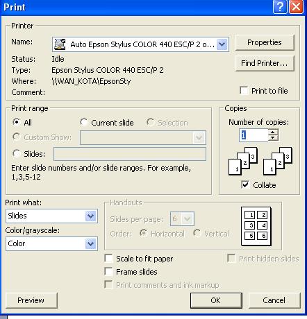 5.1.1. Memahami proses mencetak dalam aplikasi powerpoint 5.1.2. Memahami fitur-fitur pencetakan di powerpoint 5.2.1. MENCETAK FILE PRESENTASI Langkah-langkah yang ditempuh dalam proses pencetakan