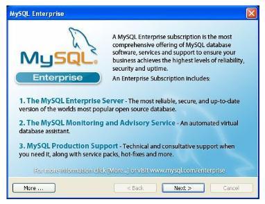 pastikan option pada Configure the MySQL Server now