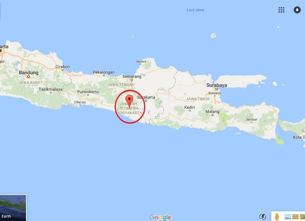 Gambar 3. Lokasi Peta Yogyakarta II. ANALISIS DAN PEMBAHASAN A. Satelit Cuaca Berdasarkan gambar satelit Himawari 8 EH pada tanggal 01 Februari 2017 yang diambil mulai 10.20 s/d 13.20 UTC (17.