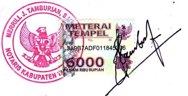 2. Nyonya IIS IRMAWATI, lahir di Tangerang, pada tanggal duapuluh lima --- Januari seribu sembilanratus delapanpuluh sembilan (25-01-1989), ------------ bertempat tinggal di Kota Tangerang Selatan,