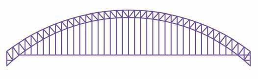 4 3. Jembatan dirancang menggunakan sistem rangka baja pelengkung. Gambar rangka baja pelengkung seperti gambar di bawah ini. T R 4.