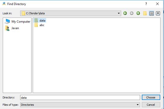 67 Pilih lokasi folder untuk menyimpan data Apendo lalu klik choose.