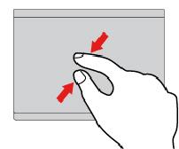 Ketuk dua jari Ketuk di mana pun pada trackpad dengan dua jari untuk menampilkan menu jalan pintas. Zoom out dua jari Letakkan dua jari pada trackpad dan rapatkan untuk memperkecil.