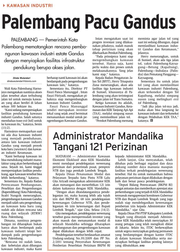 Palembang Pacu Gandus Tanggal Media Bisnis Indonesia (Halaman,