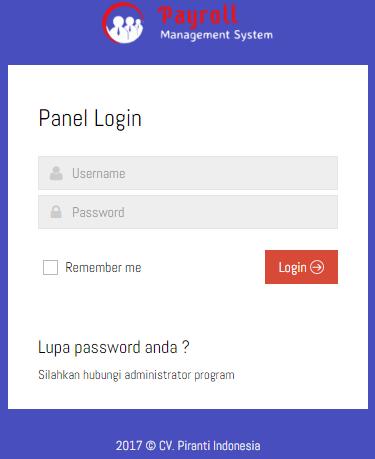 4 MASUK KE SISTEM Tampilan awal saat kita mengakses program adalah tampilan halaman Login, yang mana disini kita diminta memasukkan User dan Password yang telah didaftarkan oleh Administrator System.