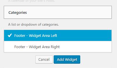 Anda dapat menambahkan available widgets yang tersedia di sebelah kiri (sisi A) ke widget area yang ada di sebelah kanan (sisi B) 3.