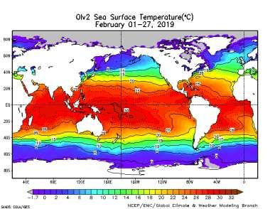 8 Gambar 6. Rata-rata Suhu Muka Laut Februari 2019 (Sumber: http://www.emc.ncep.noaa.gov/research/cmb/sst_analysis/images/monsstv2.png) Gambar 7.