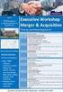 Merger & Acquisition Executive Workshop