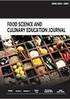 Food Science and Culinary Education Journal