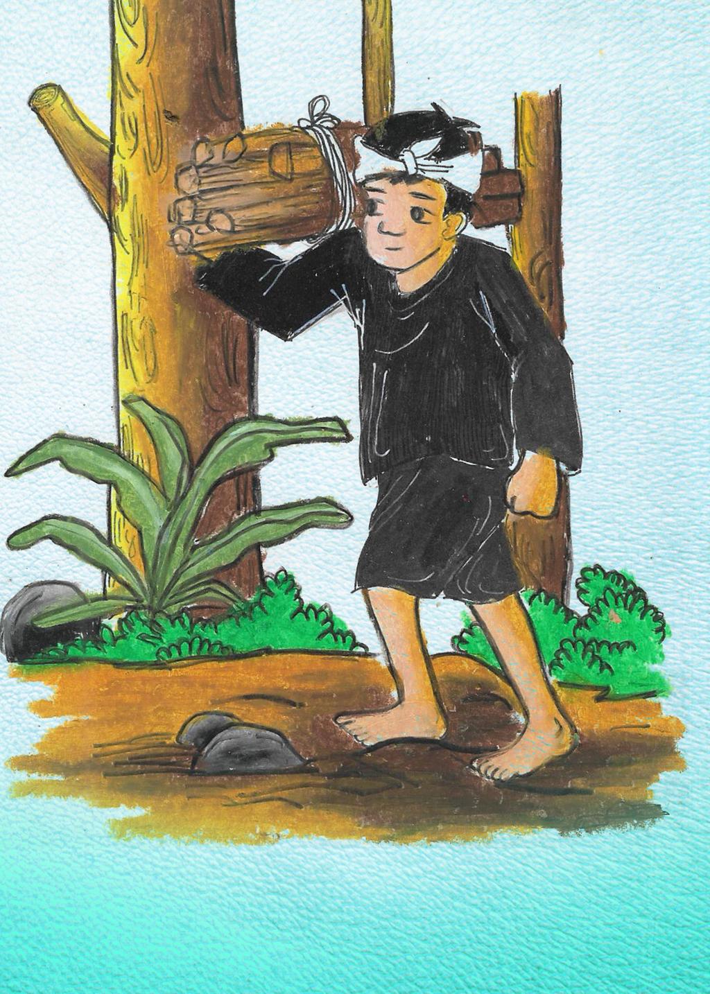 Hasil gambar untuk kartun pencari kayu