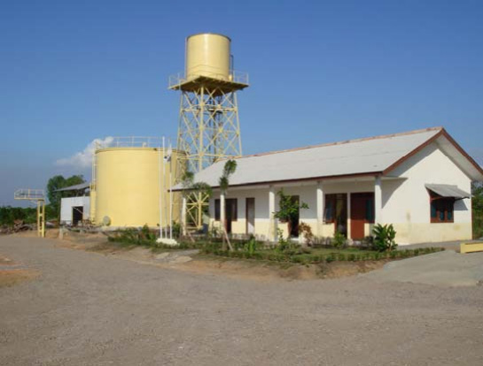 The mill office and the tanks for water and Crude