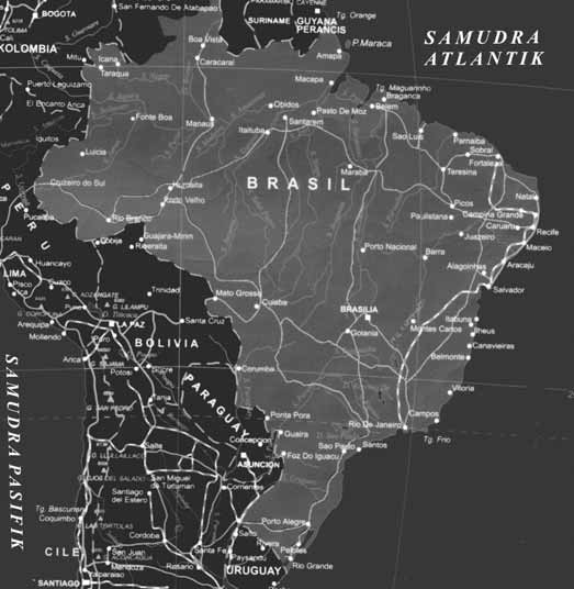 Contoh Profil Negara-Negara Sedang Berkembang a. Brasil Brasil merupakan negara terbesar di wilayah Amerika Selatan, tepatnya di antara 5 LU - 34 LS dan 35 BB - 74 BB. Luas negara ini mencapai 8.547.