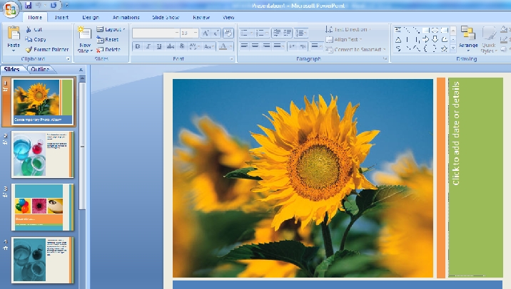 dapat mengatur sendiri tampilan kerja Microsoft Powerpoint 2007.