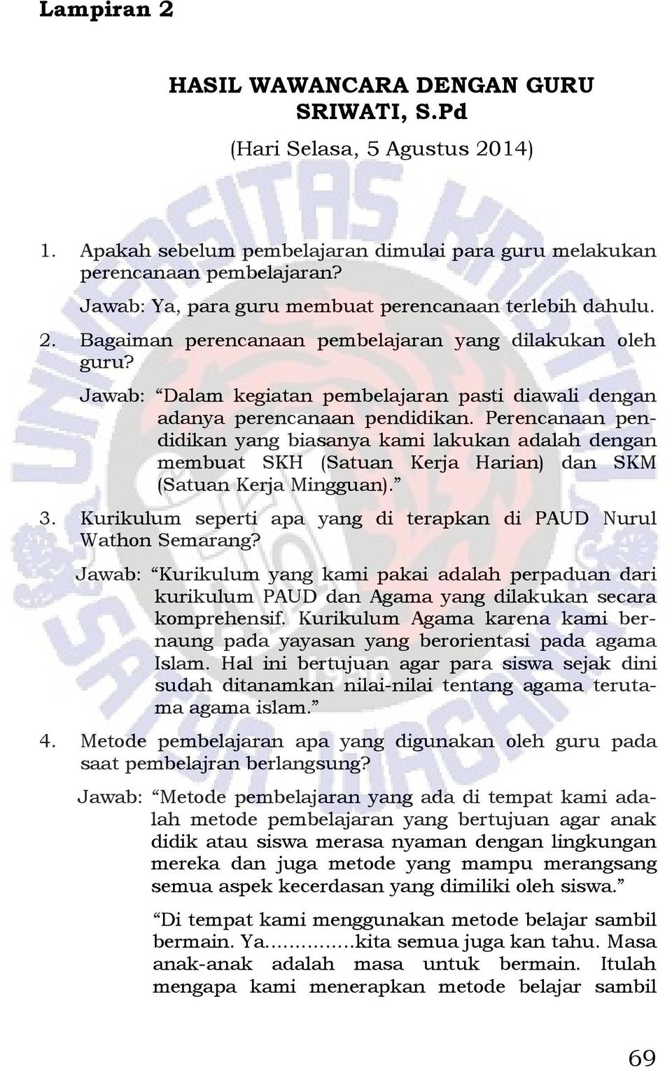 Hasil Wawancara Kepala Sekolah Retno Wulandari S Pd Hari Senin 4 Agustus 2014 Pdf Download Gratis