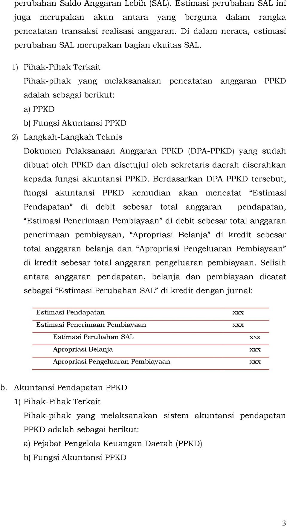 1) Pihak-Pihak Terkait Pihak-pihak yang melaksanakan pencatatan anggaran PPKD adalah sebagai berikut: a) PPKD b) Fungsi Akuntansi PPKD 2) Langkah-Langkah Teknis Dokumen Pelaksanaan Anggaran PPKD