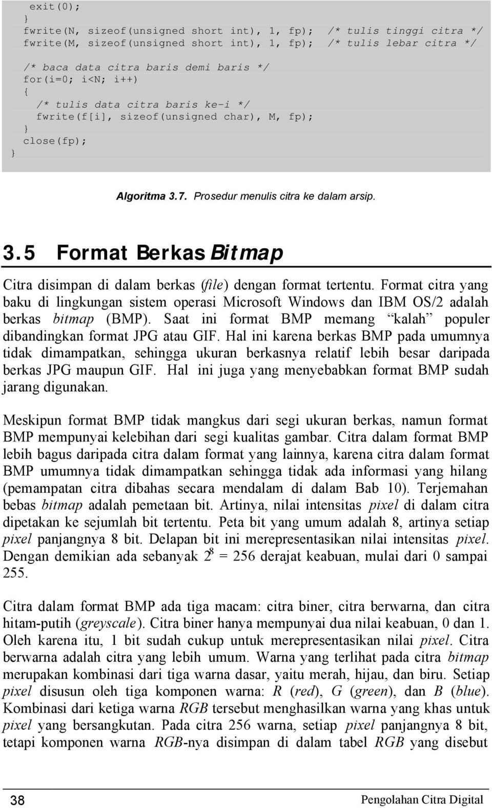 Format citra yang baku di lingkungan sistem operasi Microsoft Windows dan IBM OS/2 adalah berkas bitmap (BMP). Saat ini format BMP memang kalah populer dibandingkan format JPG atau GIF.