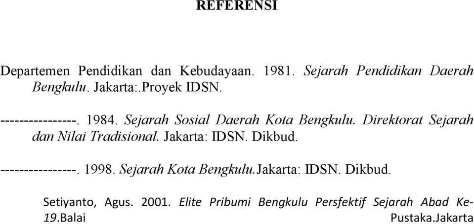Direktorat Sejarah dan Nilai Tradisional. Jakarta: IDSN. Dikbud. ----------------. 1998.