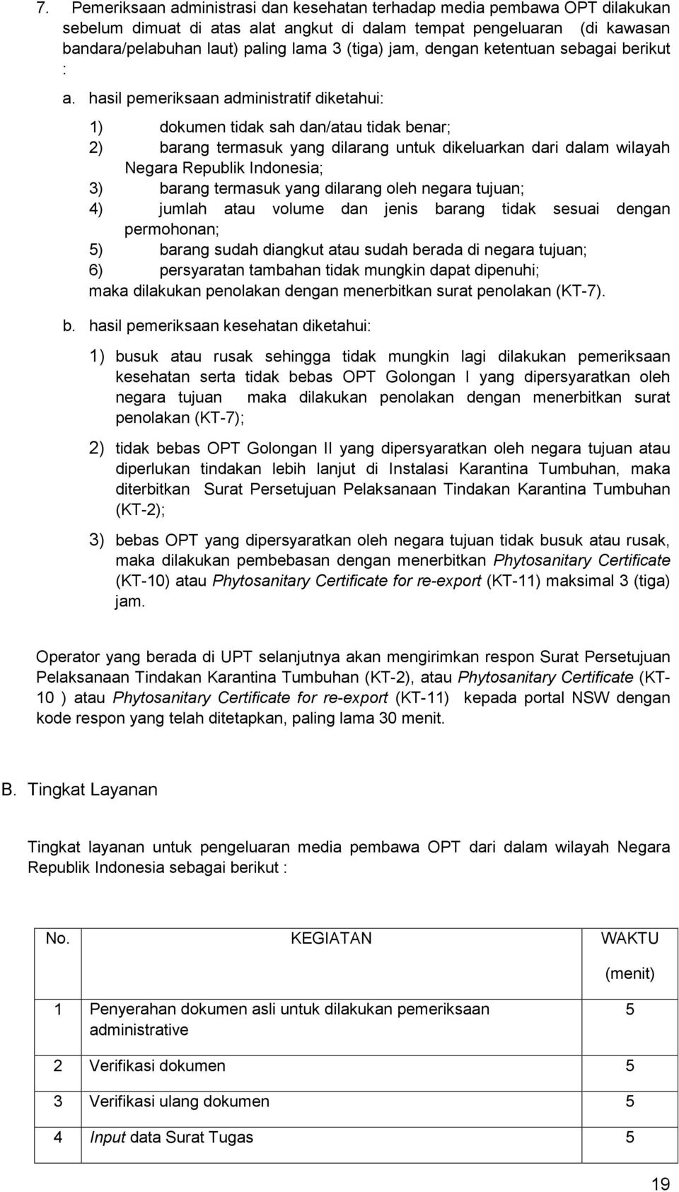 hasil pemeriksaan administratif diketahui: 1) dokumen tidak sah dan/atau tidak benar; 2) barang termasuk yang dilarang untuk dikeluarkan dari dalam wilayah Negara Republik Indonesia; 3) barang