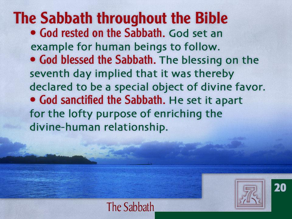 SABAT MENURUT ALKITAB Tiga tindakan Ilahi yang jelas dalam mendirikan Sabat itu: 1. Allah berhenti pada hari Sabat.