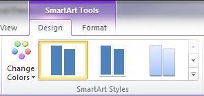 21 2. Dalam SmartArt Tools, pada tab Design, dibagian SmartArt Styles group 3. Pilih Style SmartArt yang ingin diterapkan untuk menambah style garis bevels atau efek 3-D 4.