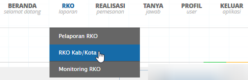 Pilih tombol Kirim jika user telah mengisi seluruh data isian laporan RKO dengan benar dan lengkap.
