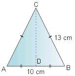 - Gambar segitiga di atas adalah gambar segitiga sama kaki, karena sudut A dan C sama besar yaitu 50 5. Keliling sebuah segitiga sama kaki 36 cm.