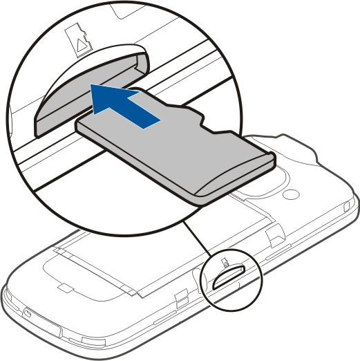 Persiapan 9 Mengeluarkan Kartu SIM kedua Memasukkan kartu memori Gunakan hanya kartu memori kompatibel yang disetujui oleh Nokia untuk digunakan dengan perangkat ini.