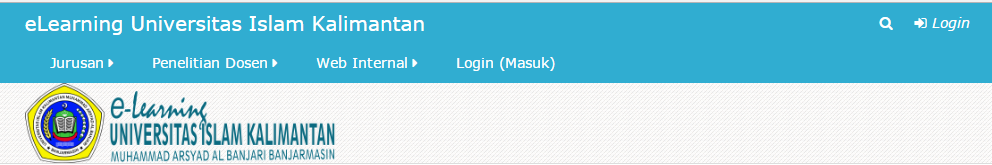 menggunakannya. 2. Cara Log In (Masuk) Mahasiswa dapat login ke dalam aplikasi elearning Universitas Islam Kalimantan menggunakan akun yang telah diperoleh dari administrator.