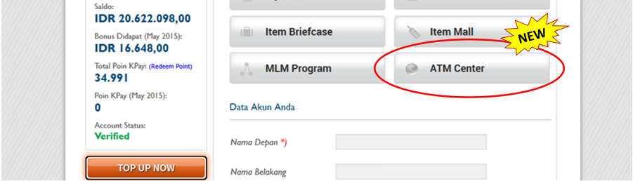 STEP 9 Klik pada menu MLM Program untuk masuk pada Halaman Member - 2.