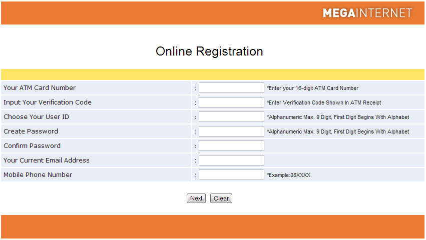 c. Lengkapilah formulir Online Registration dengan benar.