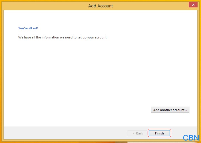 7. Klik Next maka akan muncul tab Test Account Settings untuk mengetes penerimaan dan pengiriman email.