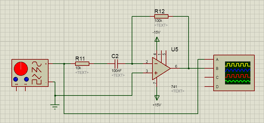 2. Aturlah generator sinyal agar mengeluarkan gelombang persegi dengan V = 3 Vp-p dan frekuensi sebesar 10 Hz 3. Amati gelombang masukan dan keluarannya pada osiloskop 4.