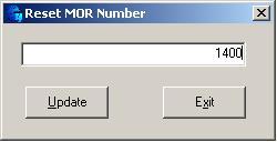 9) Masih pada layar aplikasi ST Super, pilih menu Utility Reset MOR Number. Gambar 8 Lakukan reset nomor MOR, tambahkan 1000 dari MOR terakhir.
