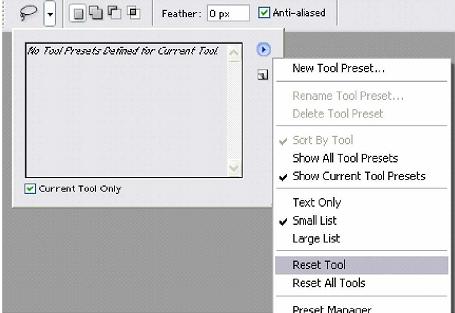 OPTION BAR Hampir semua tool pada Toolbox memiliki options, yang ditampilkan pada Tool Option bar.