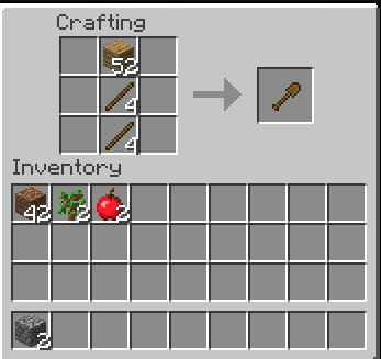 Langkah 9: Stick, berfungsi untuk pembuatan Tools dan barang lain Pickaxe berfungsi untuk mine
