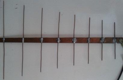 Tabel 2. Dimensi elemen antena LPDA Gambar 5. Impedansi karakteristik relatif saluran feeder sebagai fungsi impedansi karakteristik relatif elemen dipole [3] 10.