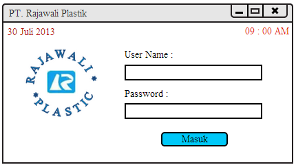 Langkah 1 : Interface Login Keterangan: a. User Name : Pengguna perlu memasukan username yang sesuai dengan akses masing-masing. b.