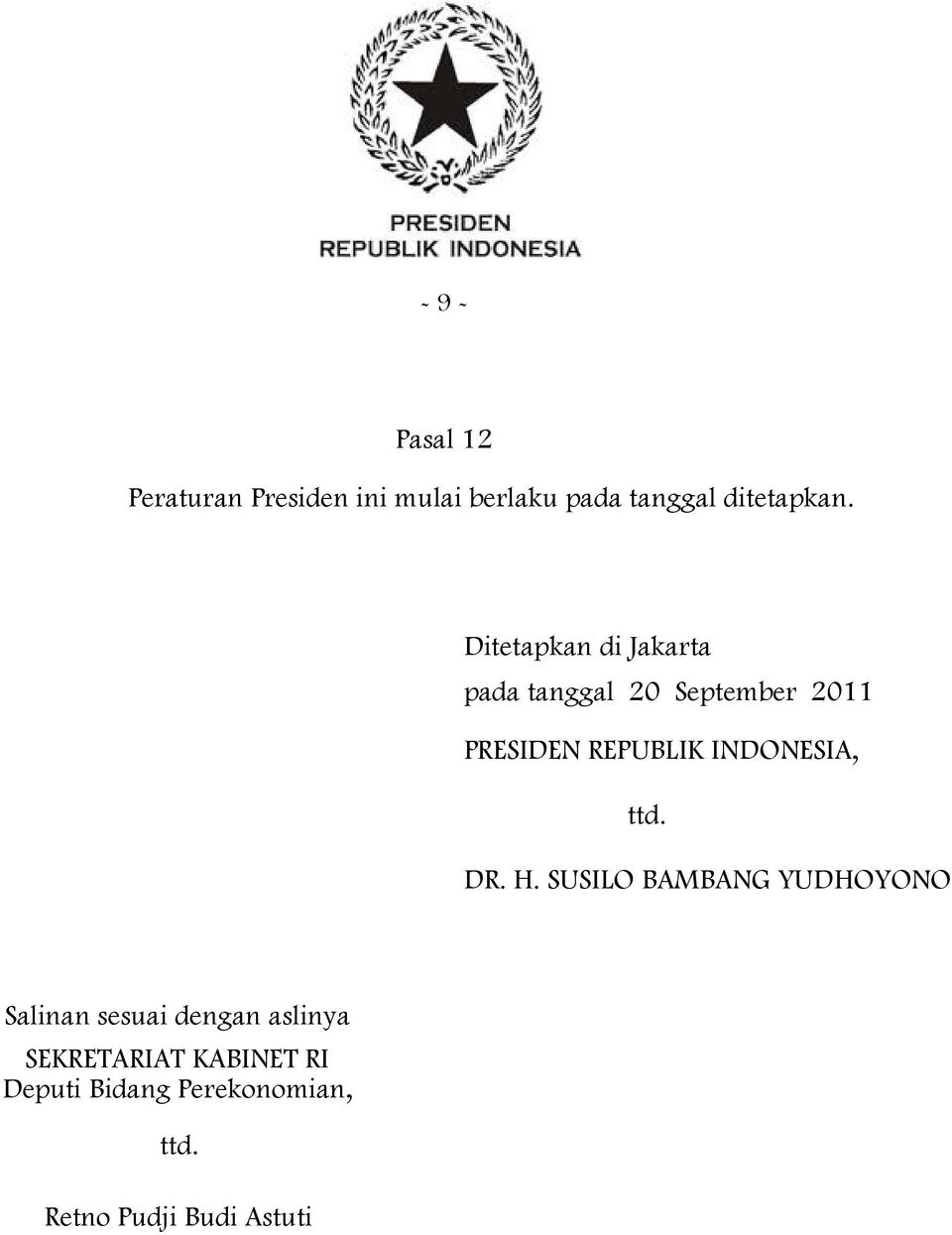 INDONESIA, ttd. DR. H.