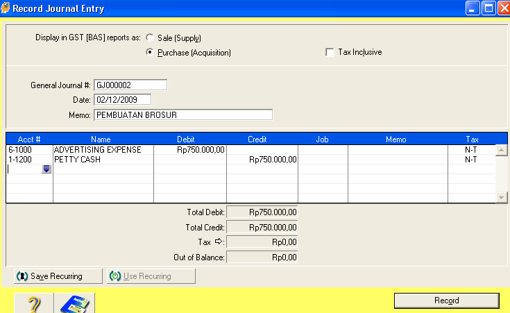 Praktek STMIK AMIK Parna Raya Manado 16/26 Muncul tampilan Spend Money, isi Card dengan Karyawan (jika belum ada dalam List, klik New, ketik Karyawan lalu OK).