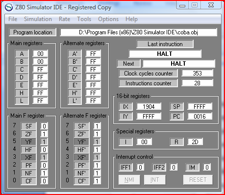 LAB SHEET 1 PENGENALAN Z80 SIMULATOR IDE OSHONSOFT A. TUJUAN 1. Dapat mengoperasikan program simulator Z80 IDE Oshonsoft dengan baik. 2.
