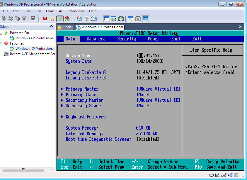 1. Perhatikan gambar berikut. Untuk melakukan modifikasi BIOS, lihat pada kolom kanan menu BIOS SETUP UTILITY.