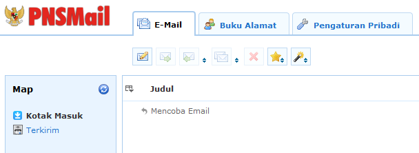 2. Klik icon gambar amplop untuk masuk ke dalam account email lebih lanjut. 3. Fungsi Tombol-Tombol Menu-menu yang tersedia di pnsmail.go.