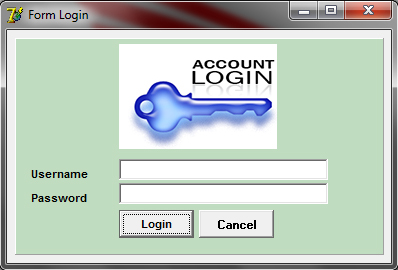 Gambar 5. Tampilan Form Menu Utama Form Login Form login adalah suatu wadah untuk masuk ke menu utama dengan cara menginput username dan password dengan tujuan keamanan admin.
